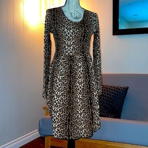 Leopard Print Long Sleeve Dress